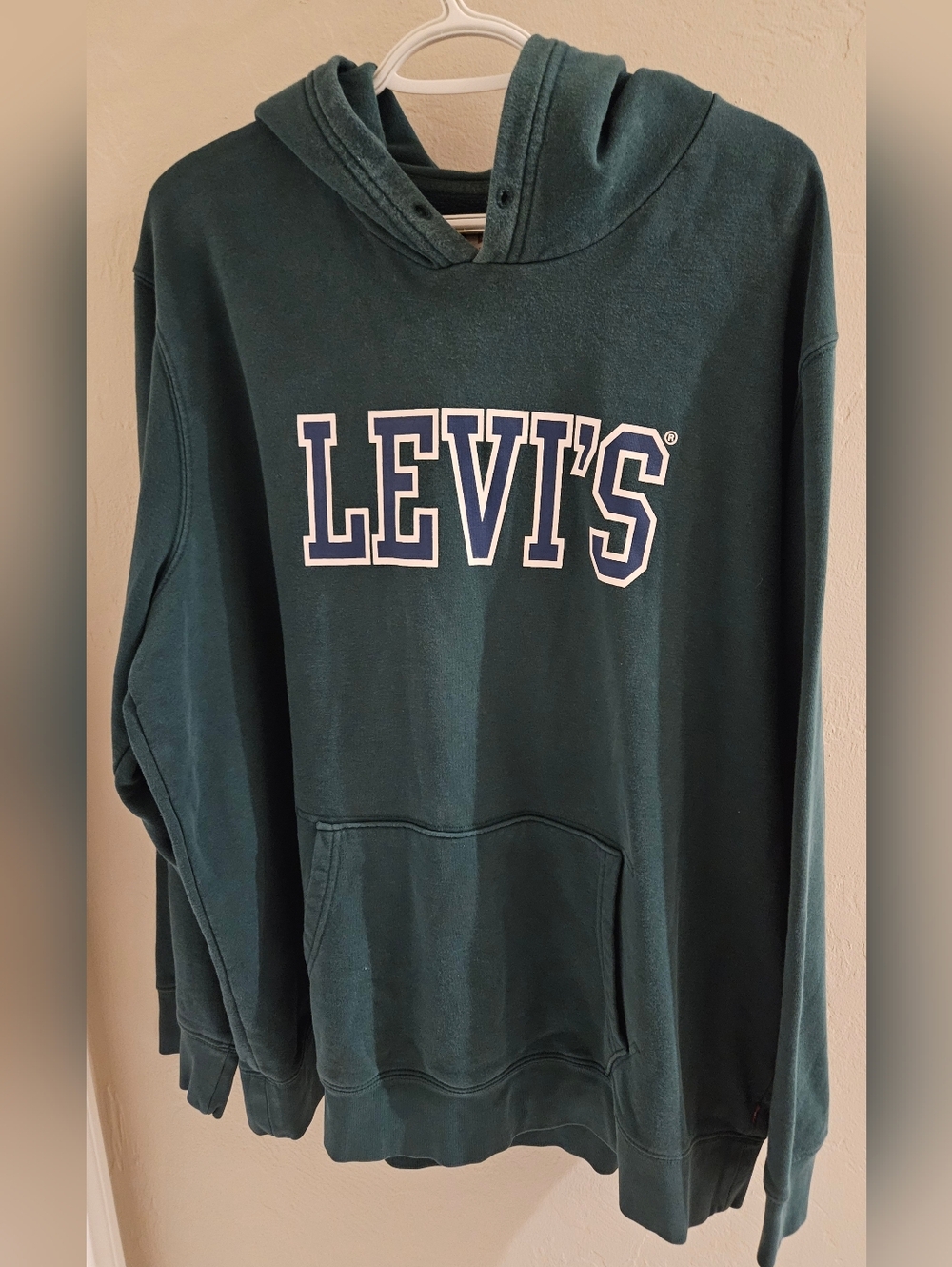 Levi's Hoodie Mens Green Pullover Graphic Sweatshirt Adult Size XXL